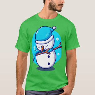 Cute Snowman Dabbing Cartoon Tシャツ