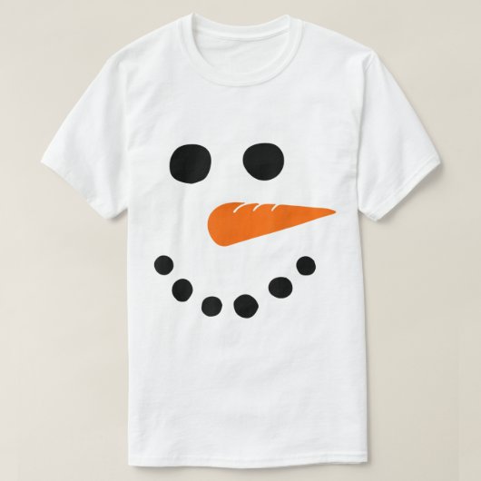 Cute Snowman Face Christmas Design Tシャツ (デザイン正面)