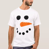 Cute Snowman Face Christmas Design Tシャツ (正面)