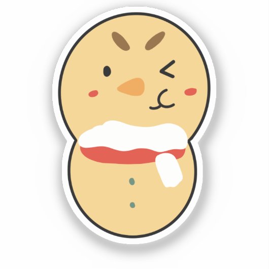 Cute Snowman for Daily Planning & Bujo Layout シール (正面)