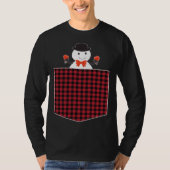 Cute Snowman Inside Buffalo Plaid Pocket Holiday C Tシャツ (正面)