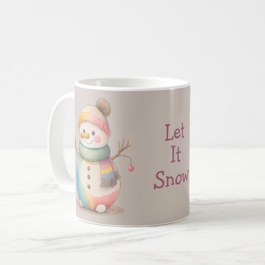Cute Snowman Let It Snow コーヒーマグカップ (正面左)