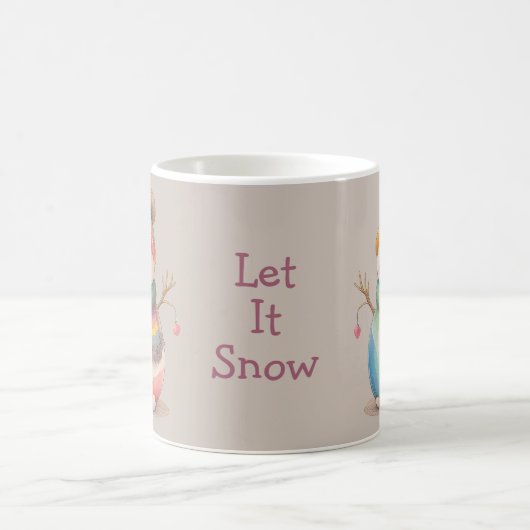 Cute Snowman Let It Snow コーヒーマグカップ (中央)