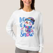Cute Snowman “Let It Snow” T-Shirt Design Tシャツ (正面)