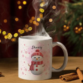Cute Snowman Personalized Name Christmas コーヒーマグカップ