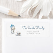 Cute Snowman Photography Return Address ラベル (インサイチュ)
