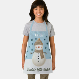 Cute Snowman Snowflakes Santa's Little Baker Kid エプロン