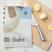Cute Snowman Snowflakes Santa's Little Baker Kid キッチンタオル (四つ折り)