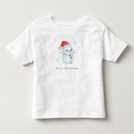 Cute Snowman Toddler T-Shirt – Winter Holiday Kids トドラーTシャツ