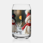 cute snowman together ガラス缶 (左)