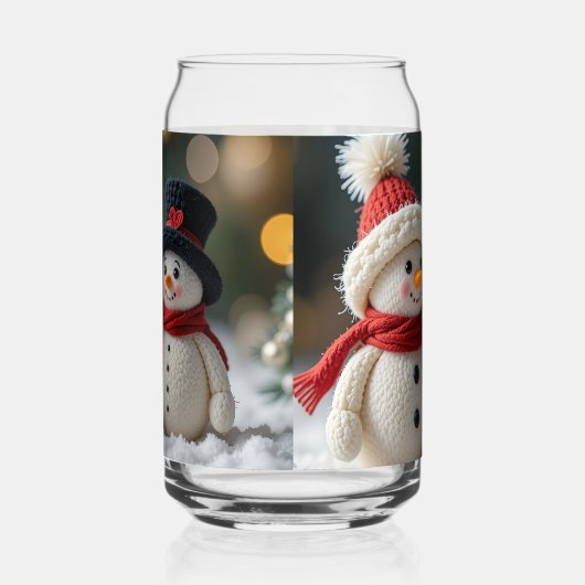 cute snowman together ガラス缶 (左)