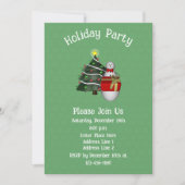 Cute Snowman Tree Present Christmas Holiday  招待状 (正面)