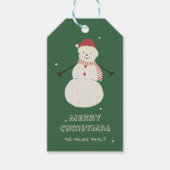 Cute Snowman | Whimsical Christmas Holiday Design ギフトタグ (正面)