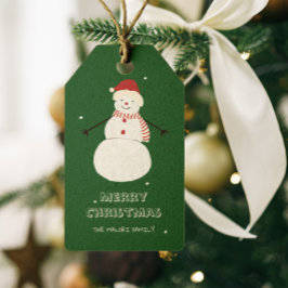 Cute Snowman | Whimsical Christmas Holiday Design ギフトタグ