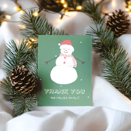 Cute Snowman | Whimsical Christmas Holiday Design サンキューカード