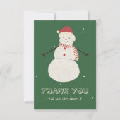Cute Snowman | Whimsical Christmas Holiday Design サンキューカード (正面)