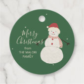 Cute Snowman | Whimsical Christmas Holiday Design フェイバータグ (正面)