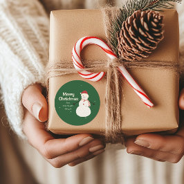 Cute Snowman | Whimsical Christmas Holiday Design ラウンドシール