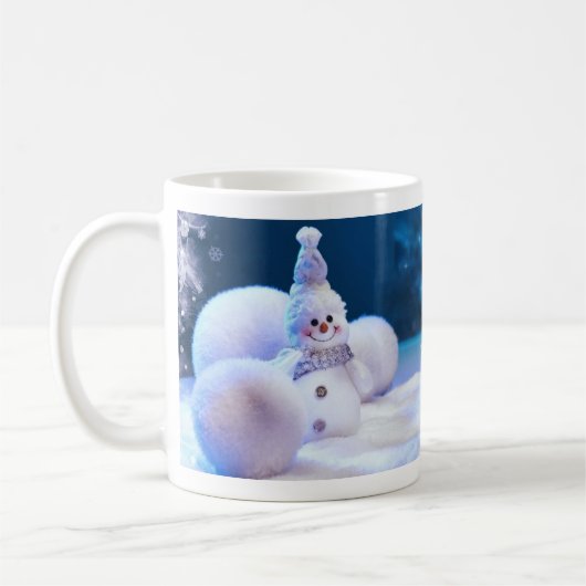 Cute Snowman Winter / Christmas Mug コーヒーマグカップ (左)