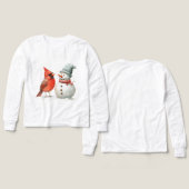 Cute Snowman with Bird Winter Christmas Scene (デザイン 正面＆背面)