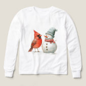 Cute Snowman with Bird Winter Christmas Scene (デザイン正面)