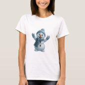 Cute Snowman with Blue Scarf – Adorable Winter Chr Tシャツ (正面)