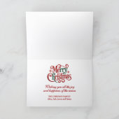 Cute Snowman with Lantern Christmas Holiday Card シーズンカード (内部)