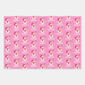 Cute Snowman with Snowflakes Kids Christmas ラッピングペーパーシート (正面3)