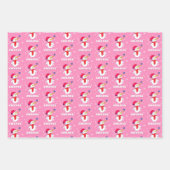 Cute Snowman with Snowflakes Kids Christmas ラッピングペーパーシート (正面3)