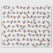 Cute Snowmen Christmas ラッピングペーパー (フラット)