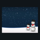 Cute Snowmen Constellation ポスター<br><div class="desc">2 cute snowmen in a snowy winter scene are looking to the sky above to the star constellation of them in the dark heaven. A very cute illustration for the winter time and especially for Christmas.</div>