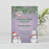 Cute Snowmen Family Christmas 招待状 (スタンド正面)