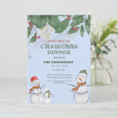 Cute Snowmen Family Christmas 招待状 (スタンド正面)