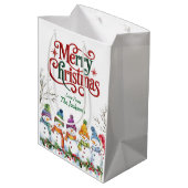 Cute Snowmen Merry Christmas ミディアムペーパーバッグ (裏面アングル)