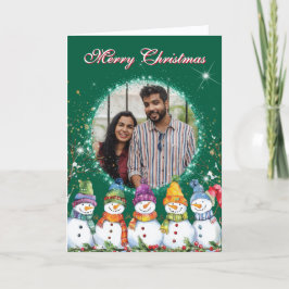 Cute Snowmen Photo シーズンカード