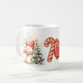 Cute Snowmen Winter Coffee Mug コーヒーマグカップ (正面左)