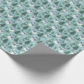 Cute Snowmen Winter Pattern Wrapping Paper Roll ラッピングペーパー (角)