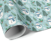 Cute Snowmen Winter Pattern Wrapping Paper Roll ラッピングペーパー (ロールコーナー)