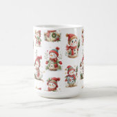 Cute snowmen with hats  コーヒーマグカップ (中央)