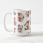 Cute snowmen with hats  コーヒーマグカップ (左)