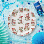 Cute snowmen with hats  ペーパープレート (パーティー)