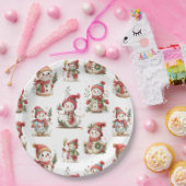 Cute snowmen with hats  ペーパープレート (パーティー)