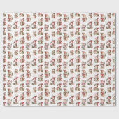 Cute snowmen with wooly hats ラッピングペーパー (フラット)