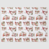 Cute snowmen with wooly hats  薄葉紙 (正面)