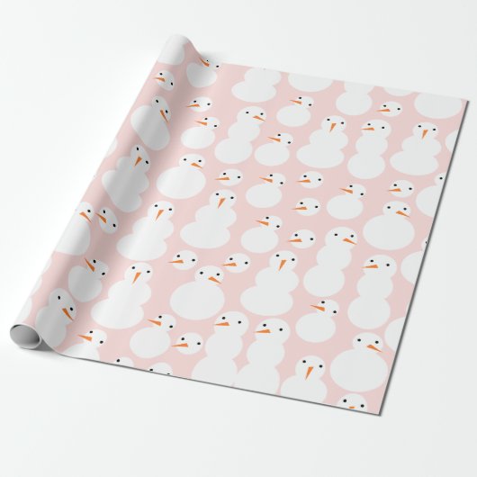 Cute Snowmen Wrapping Paper ラッピングペーパー (アンロールド)
