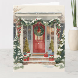 Cute Snowy Christmas Porch  カード