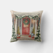 Cute Snowy Christmas Porch クッション (裏面)