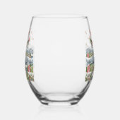 Cute Snowy Christmas Village ステムなしワイングラス (左)