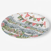 Cute Snowy Christmas Village ペーパープレート (アングル)