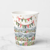 Cute Snowy Christmas Village 紙コップ (裏面)